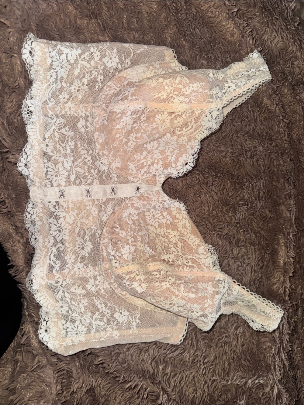 Victoria's Secret Lace Longline Bralette in Ivory